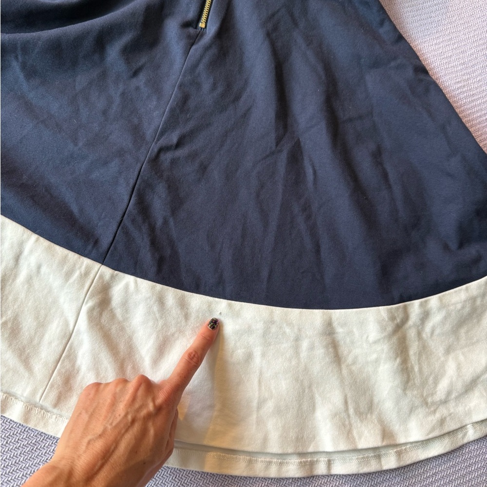Kate Spade Vintage Fiorella navy blue and cream dress size Small- with Pockets! - Picture 8 of 9
